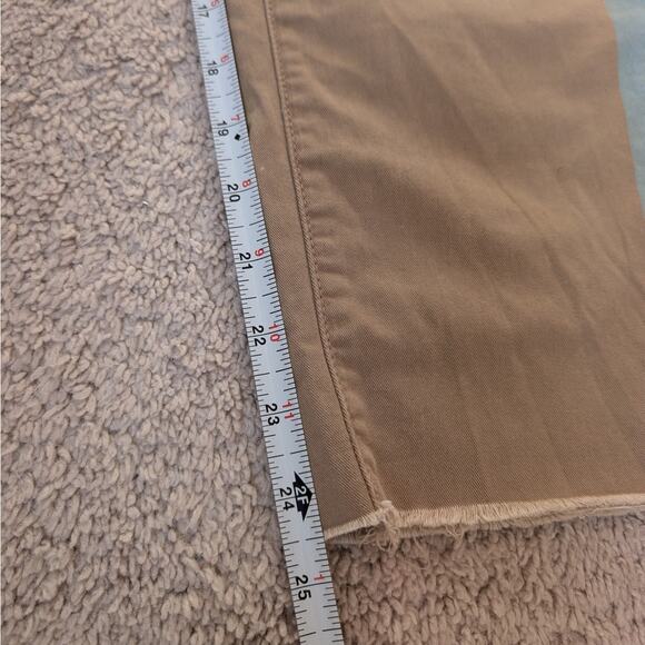 MOTHER The Shaker Brown/Blue Prep Fray Killing Time Cropped Pants, size 25/US 2 - Picture 12 of 12